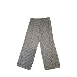 H&M Blue & Off White Flowy Wide Leg Pants Sz L